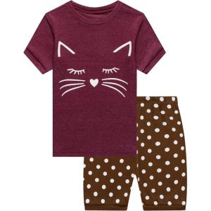 Family Feeling Boys Girls Pajamas Toddler Pjs 100% Cotton Kids Sleepwears(Cat/F3)