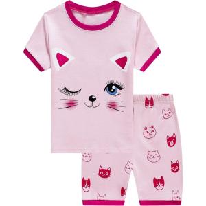 Family Feeling Boys Girls Pajamas Toddler Pjs 100% Cotton Kids Sleepwears(Cat/F51)