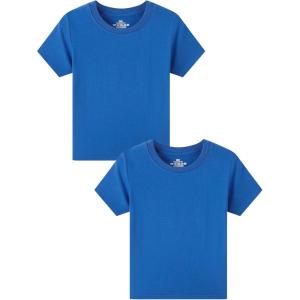 Family Feeling Boys Short Sleeve Crewneck Kids T-Shirts Top Girls Tee(Blue)