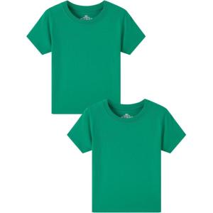Family Feeling Boys Short Sleeve Crewneck Kids T-Shirts Top Girls Tee(Green)