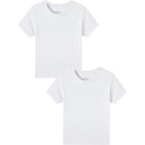 Family Feeling Boys Short Sleeve Crewneck Kids T-Shirts Top Girls Tee(White)