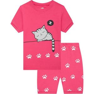 Family Feeling Giraffe Little Girls’ Short Pajamas 100% Cotton Clothes(Cat/725)