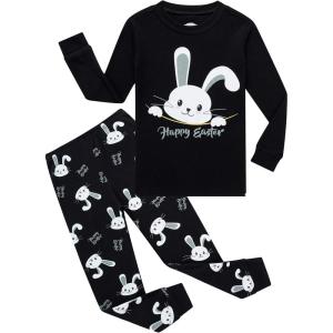 Family Feeling Kids & Toddler Boys Pajamas 2 Piece Pjs Set 100% Cotton Sleepwear(Bunny-6160)