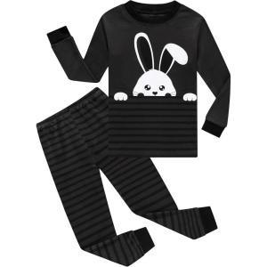 Family Feeling Kids & Toddler Boys Pajamas 2 Piece Pjs Set 100% Cotton Sleepwear(Bunny/F1)