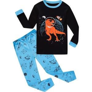 Family Feeling Kids & Toddler Boys Pajamas 2 Piece Pjs Set 100% Cotton Sleepwear(Dinosaur/F13)