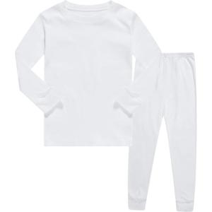 Family Feeling Kids & Toddler Boys Pajamas 2 Piece Pjs Set 100% Cotton Sleepwear(White/F1)