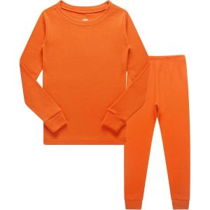 Family Feeling Little Big Boy Pajamas Sets 100% Cotton Pjs Kids Jammies(Orange/A1)