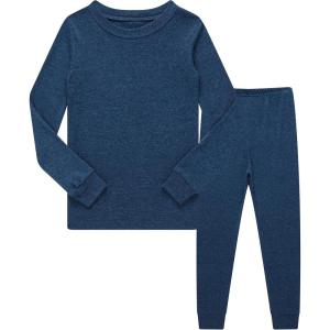Family Feeling Little Big Boy Pajamas Sets 100% Cotton Pjs Kids Jammies(Solid-blue2022)