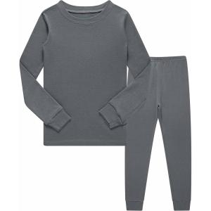 Family Feeling Little Big Boy Pajamas Sets 100% Cotton Pjs Kids Jammies(Solid-grey2022)
