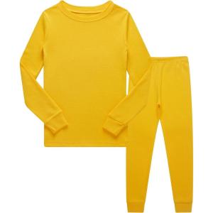 Family Feeling Little Big Boy Pajamas Sets 100% Cotton Pjs Kids Jammies(Yellow/A1)