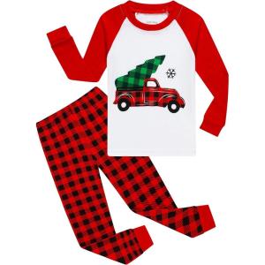 Family Feeling Little Boys Pajamas Sets 100% Cotton Long sleeve Pjs(Christmas/6001)