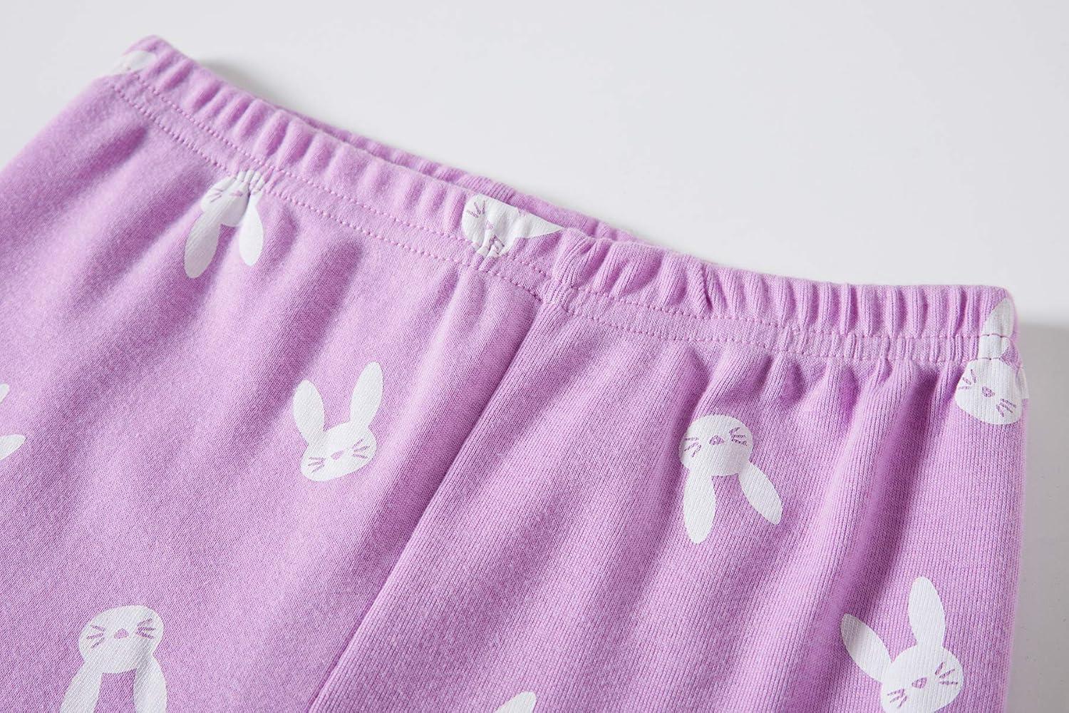 imageFamily Feeling Little Boys Girls Child Pajamas Sets 100 Cotton Toddler PjsRabbitWhiteF1