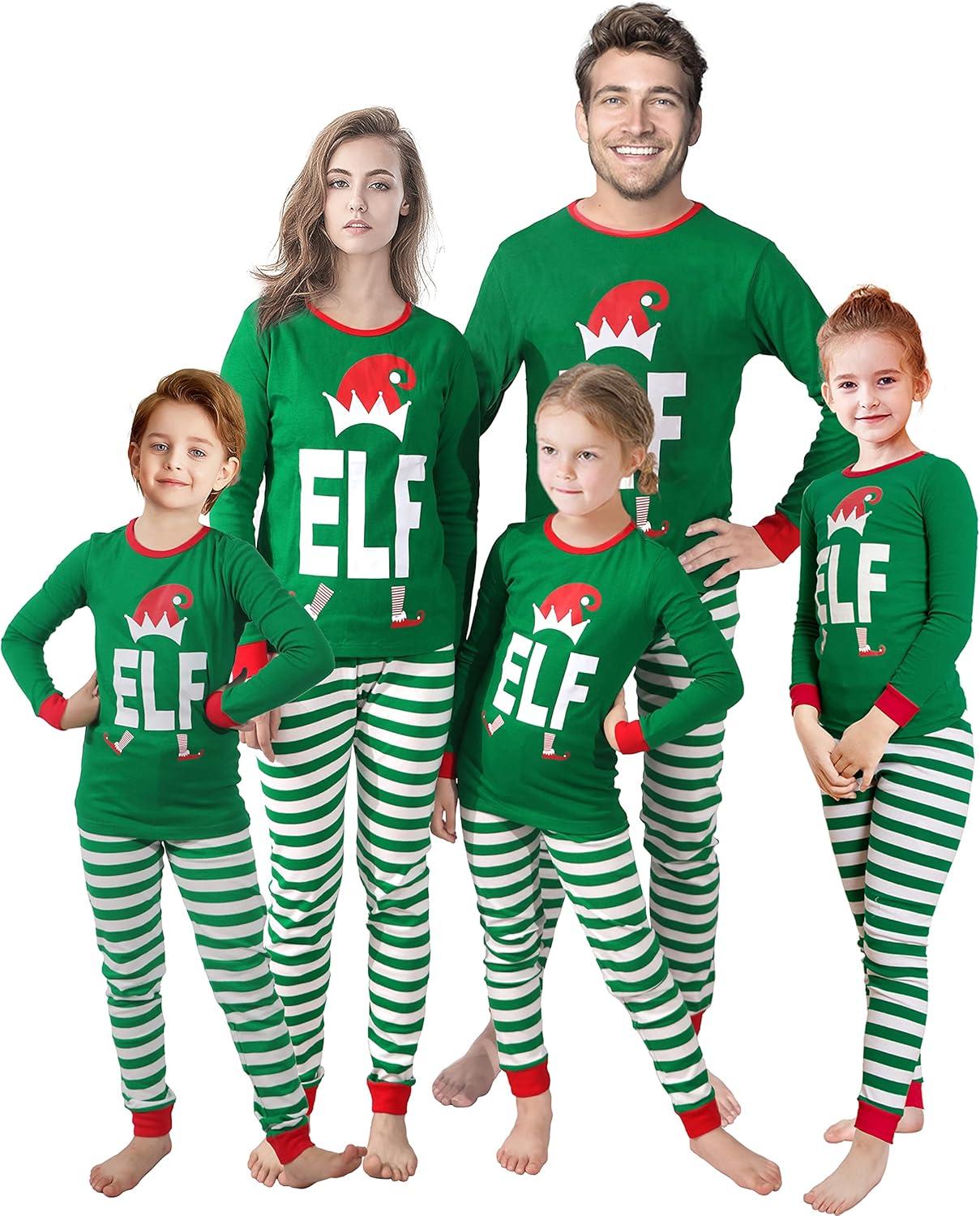 imageMatching Family Pajamas Christmas Sleepwear Cotton Holiday Valentine Halloween PjsChristmasElf