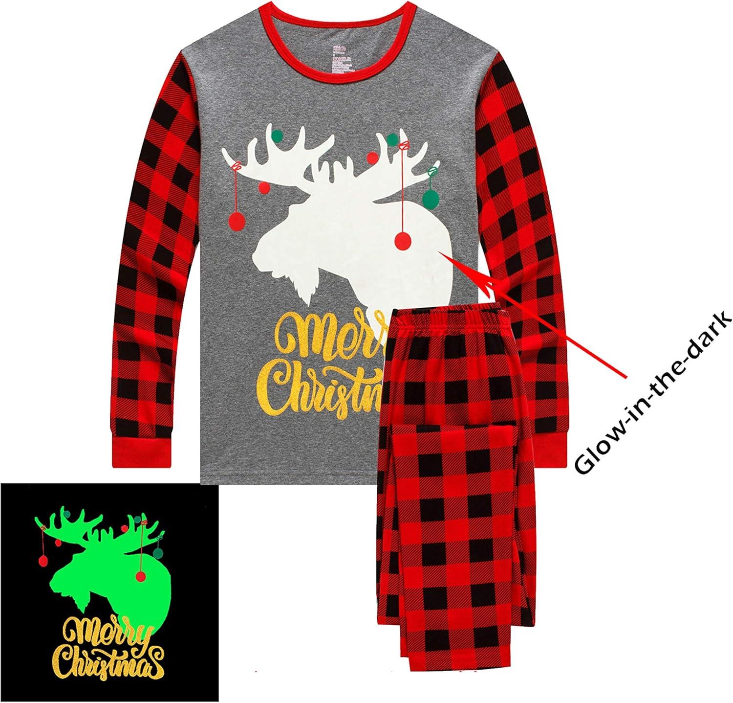 imageMatching Family Pajamas Christmas Sleepwear Cotton Holiday Valentine Halloween PjsChristmasMoosereindeer12023