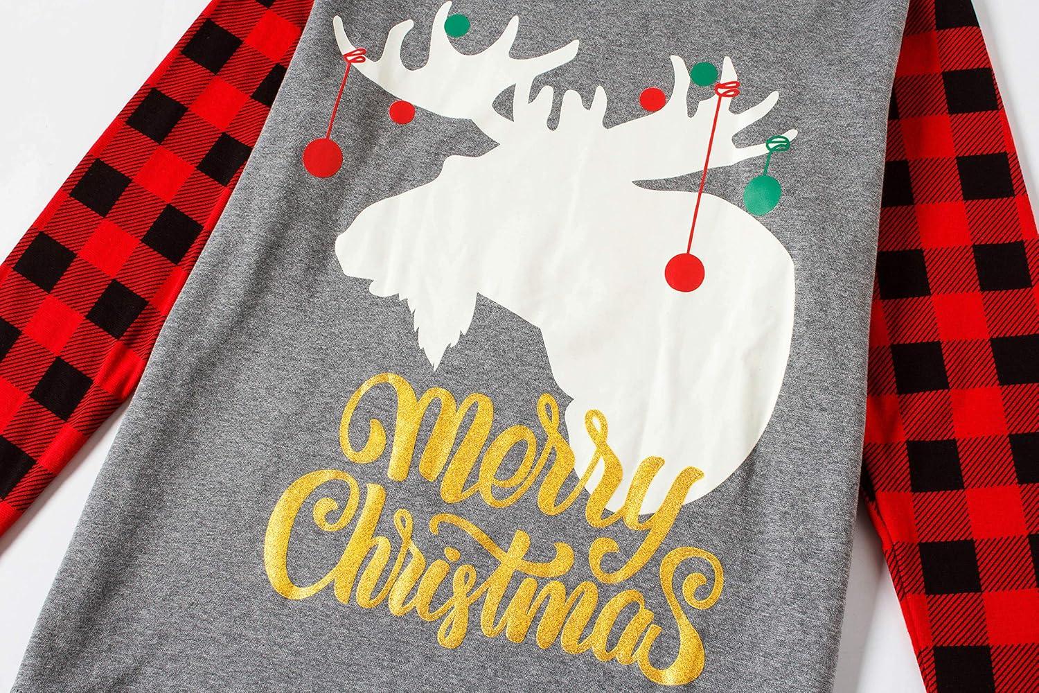 imageMatching Family Pajamas Christmas Sleepwear Cotton Holiday Valentine Halloween PjsChristmasMoosereindeer12023