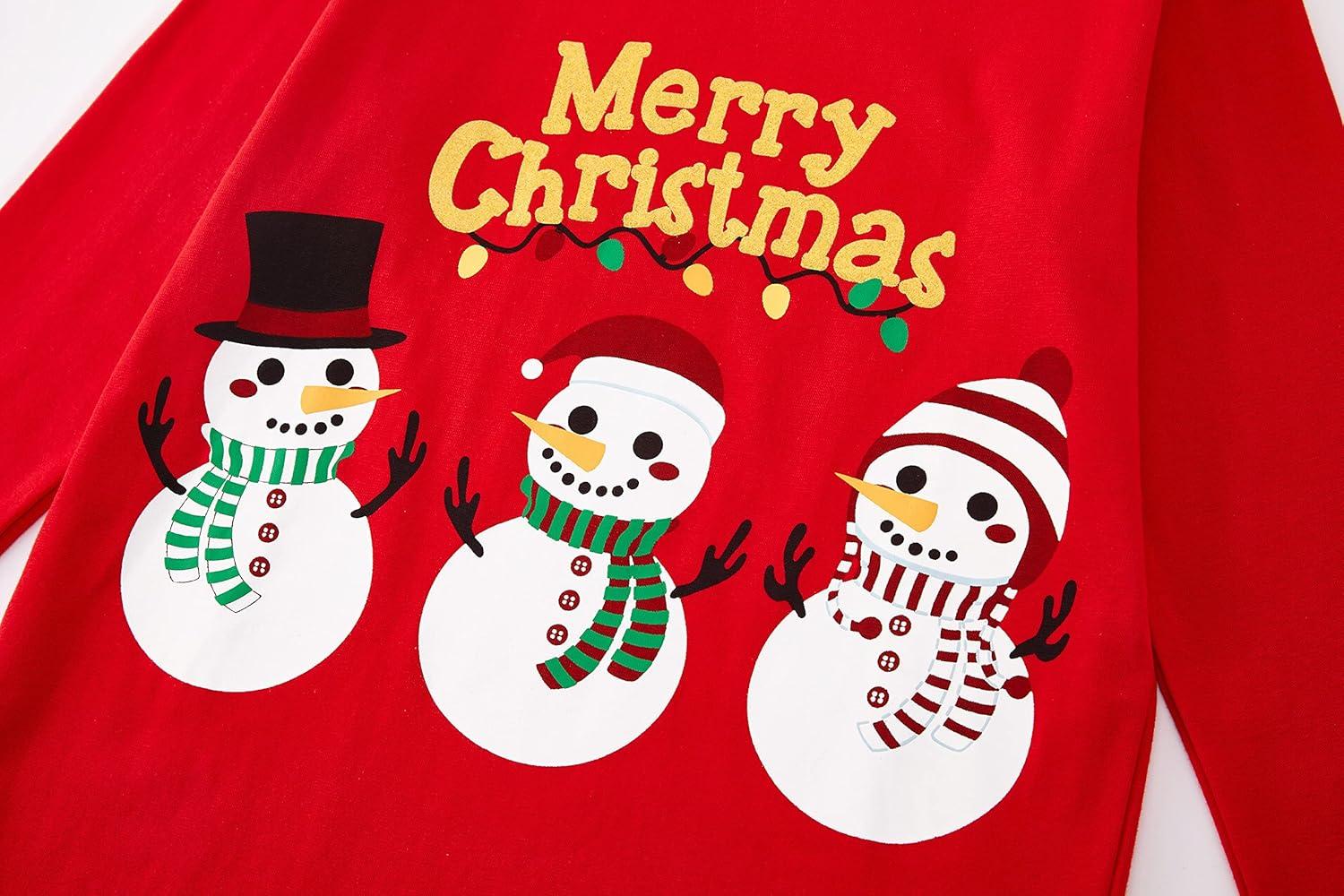 imageMatching Family Pajamas Christmas Sleepwear Cotton Holiday Valentine Halloween PjsChristmasRedSnowman2023