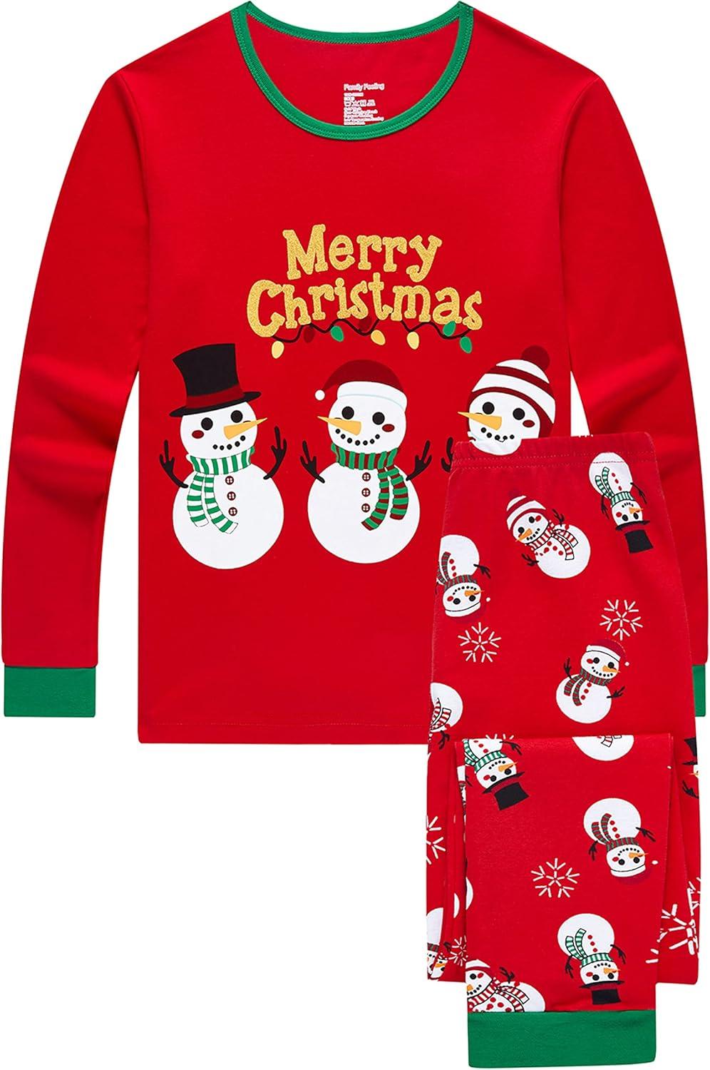 imageMatching Family Pajamas Christmas Sleepwear Cotton Holiday Valentine Halloween PjsChristmasRedSnowman2023