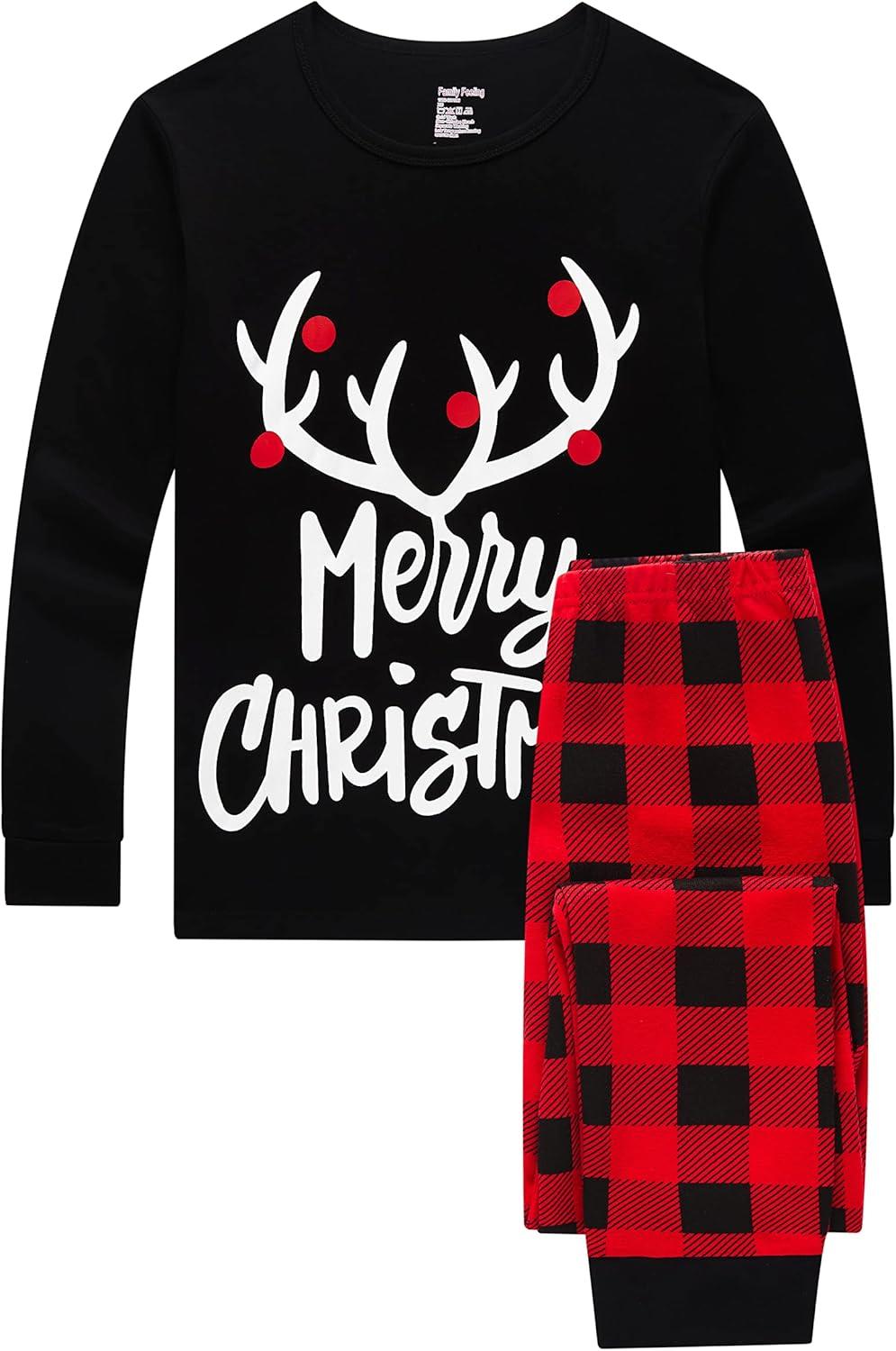 imageMatching Family Pajamas Christmas Sleepwear Cotton Holiday Valentine Halloween PjsChristmasblackreindeer
