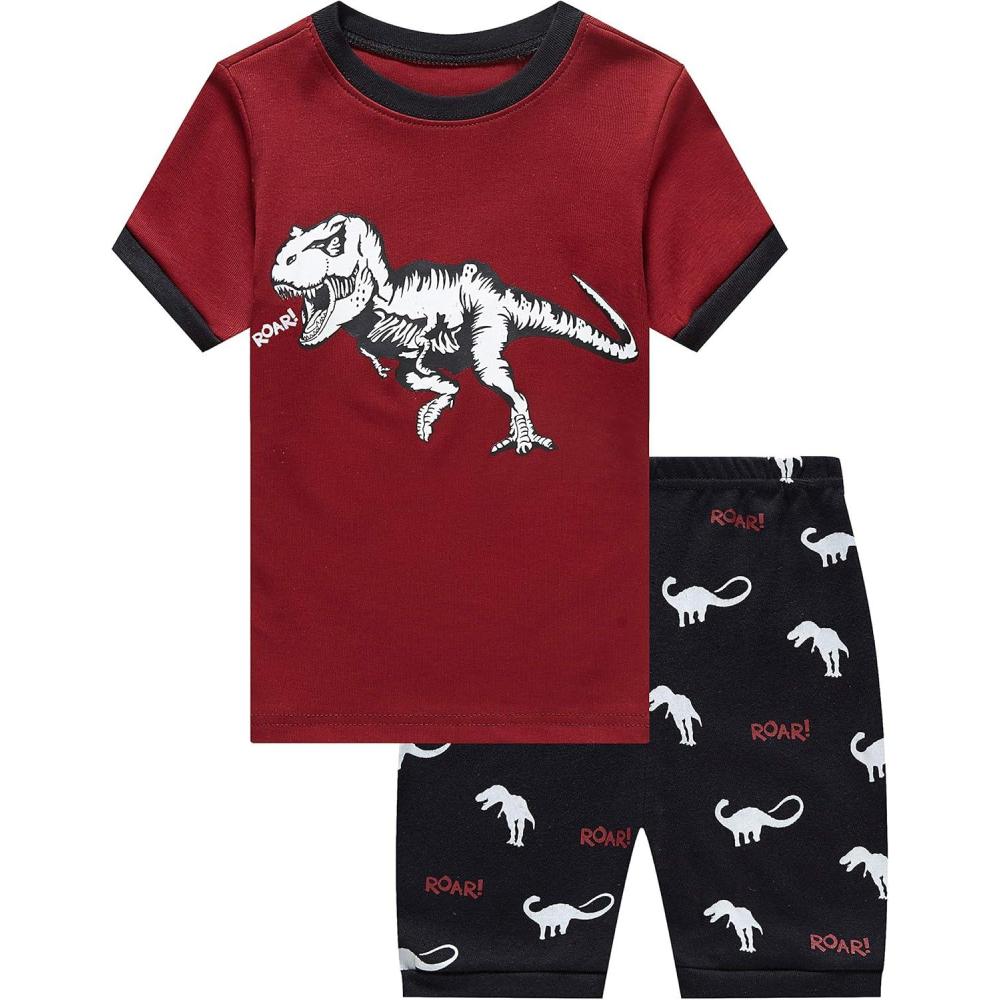 imageFamily Feeling Boys Summer Pajamas Sets Short SetsDinosaur PrintMulticolor