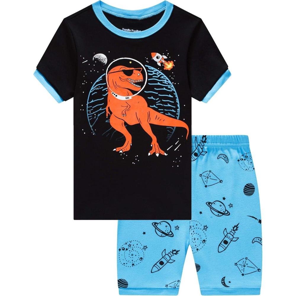imageFamily Feeling Boys Summer Pajamas Sets Short SetsDinosaur PrintMulticolored