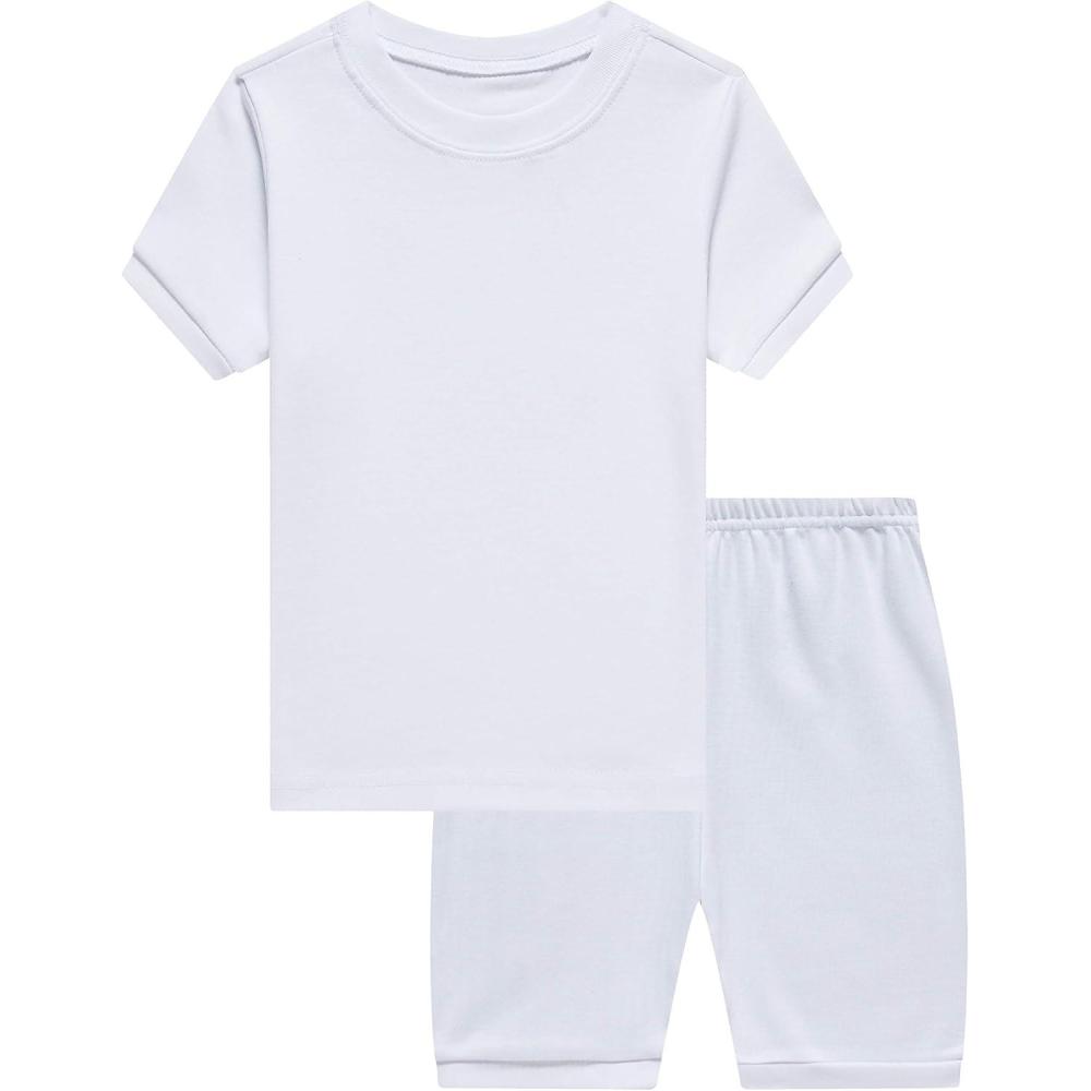 imageFamily Feeling Boys Summer Pajamas Sets Short SetsWhite