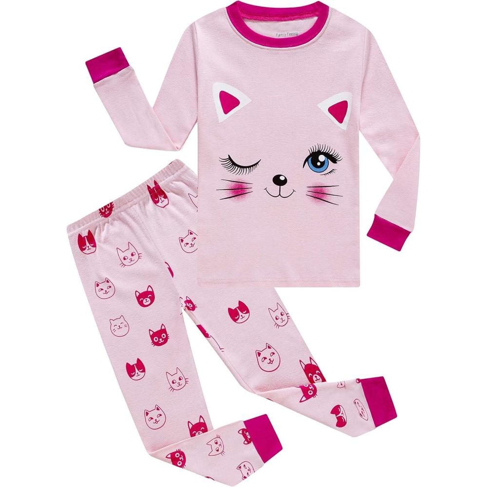imageFamily Feeling Little Boys Girls Child Pajamas Sets 100 Cotton Toddler PjsCatF8