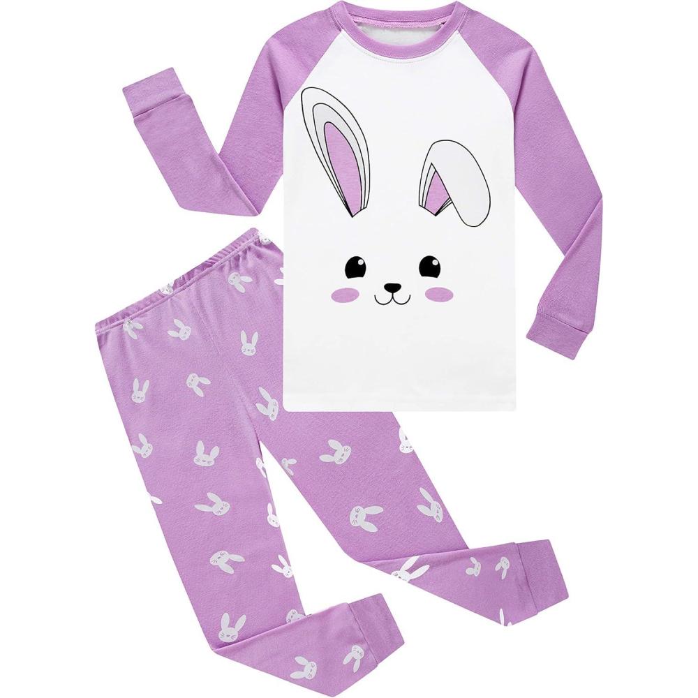 imageFamily Feeling Little Boys Girls Child Pajamas Sets 100 Cotton Toddler PjsRabbitWhiteF1