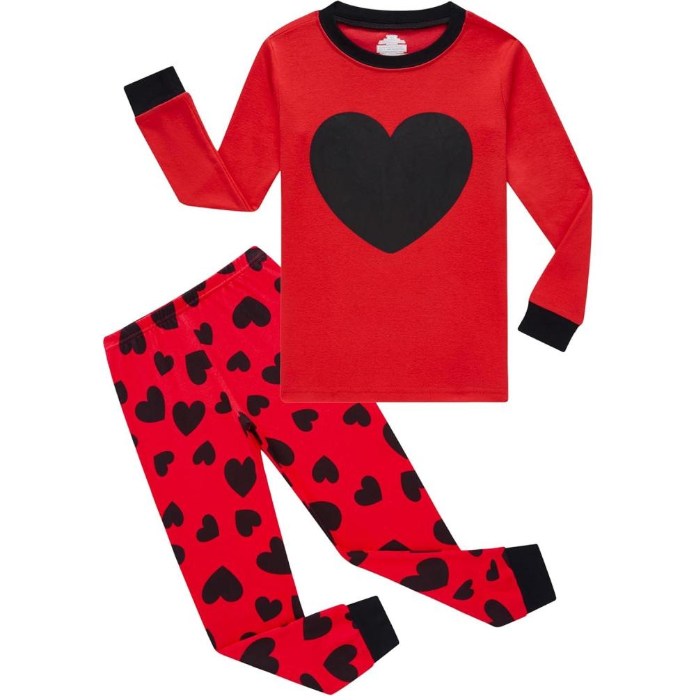 imageFamily Feeling Little Boys Girls Child Pajamas Sets 100 Cotton Toddler PjsRedklove6196