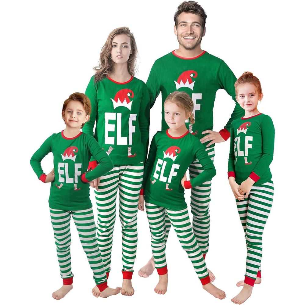 imageMatching Family Pajamas Christmas Sleepwear Cotton Holiday Valentine Halloween PjsChristmasElf