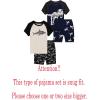 Family Feeling Boys Summer Pajamas Sets Short 100% Cotton Pjs(4-piece-dinosaurshark)