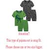 Family Feeling Boys Summer Pajamas Sets Short 100% Cotton Pjs(4-piece-shark-dino-green)