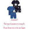 Family Feeling Boys Summer Pajamas Sets Short 100% Cotton Pjs(4-piece-space)