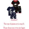 Family Feeling Boys Summer Pajamas Sets Short 100% Cotton Pjs(4-piece-space-dinosaur)