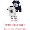 Family Feeling Boys Summer Pajamas Sets Short 100% Cotton Pjs(4-piece-spacetrain6)