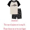 Family Feeling Boys Summer Pajamas Sets Short 100% Cotton Pjs(Black/White)