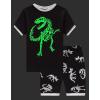 Family Feeling Boys Summer Pajamas Sets Short 100% Cotton Pjs(Dinosaur/2f)