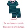 Family Feeling Little Girls Striped Blue Pajamas Short Sleeve Summer 100% Cotton Kid Pjs 5
