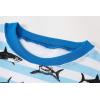 Family Feeling Striped Boys Girls 2 Piece Christmas Pajamas Set 100% Cotton Pjs(Shark/F6082)