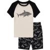 Family Feeling Boys Summer Pajamas Sets Short 100% Cotton Pjs(Black/White)