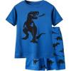 Family Feeling Boys Summer Pajamas Sets Short 100% Cotton Pjs(Dinosaur/640)