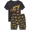 Family Feeling Boys Summer Pajamas Sets Short 100% Cotton Pjs(Excavator/F1)