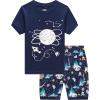 Family Feeling Boys Summer Pajamas Sets Short Sets(Space Print/Navy Blue)