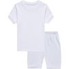 Family Feeling Boys Summer Pajamas Sets Short Sets(White)