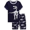 Family Feeling Little Big Boys Summer Pajamas Sets Short 100% Cotton Pjs(Dinosaur/F1)