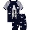 Family Feeling Little Big Boys Summer Pajamas Sets Short 100% Cotton Pjs(Rocket/Fo1)