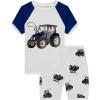 Family Feeling Little Big Boys Summer Pajamas Sets Short 100% Cotton Pjs(Tractor/F9)