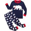 Family Feeling Little Boys Girls Child Pajamas Sets 100% Cotton Toddler Pjs(Christmas/Blue/Bear)