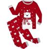 Family Feeling Little Boys Girls Child Pajamas Sets 100% Cotton Toddler Pjs(Christmas/Red/Bear)