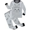 Family Feeling Little Boys Girls Child Pajamas Sets 100% Cotton Toddler Pjs(Rabbit/Grey)