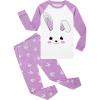 Family Feeling Little Boys Girls Child Pajamas Sets 100% Cotton Toddler Pjs(Rabbit/White/F1)